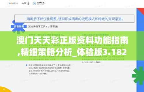 澳门天天彩正版资料功能指南,精细策略分析_体验版3.182