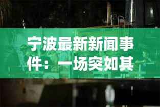宁波最新新闻事件:一场突如其来的暴雨引发的城市应对挑战
