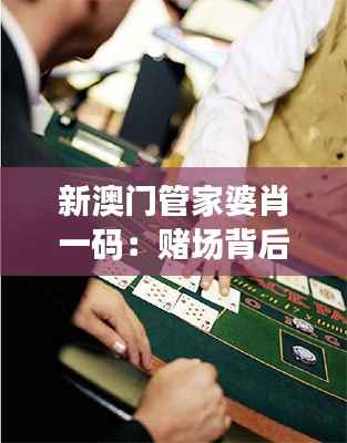 新澳门管家婆肖一码：赌场背后的智慧与谋略