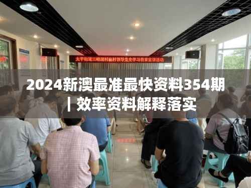 2024新澳最准最快资料354期|效率资料解释落实