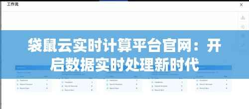 袋鼠云实时计算平台官网:开启数据实时处理新时代