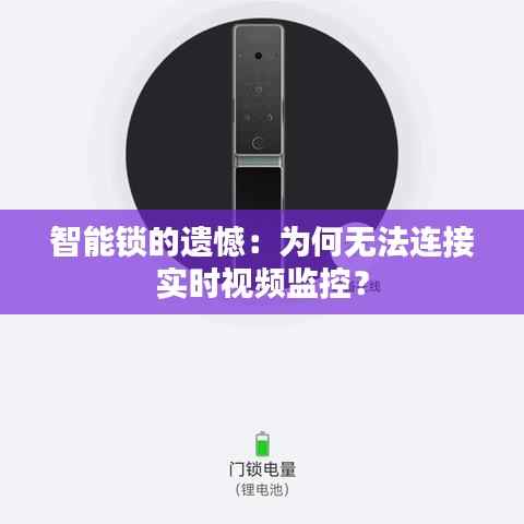 智能锁的遗憾:为何无法连接实时视频监控?