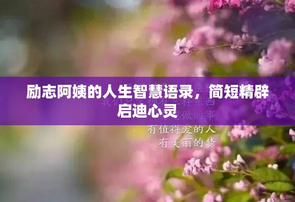 励志阿姨的人生智慧语录,简短精辟启迪心灵