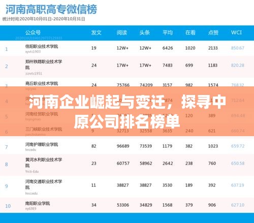 河南企业崛起与变迁,探寻中原公司排名榜单